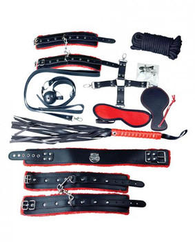 Plesur Deluxe Bondage Kit - Black/red Adult Toy