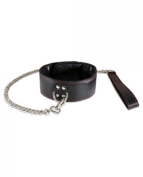 Sultra Lambskin 2 inches Collar With 24 inches Chain Black Best Sex Toys