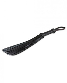 Sultra 16 inches Lambskin Twill Weave Grip Flogger - Black Adult Sex Toy