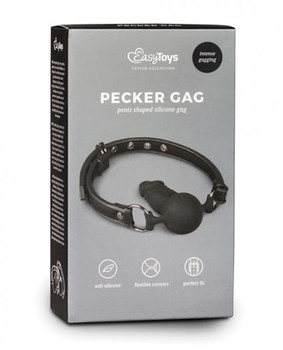 Easy Toys Ball Gag W/silicone Dong - Black Adult Toys