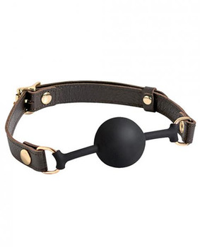 Spartacus Silicone Ball Gag - Brown Leather Strap 43mm Ball Sex Toys