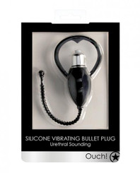 Shots Ouch Urethral Sounding Vibrating Bullet Plug - Black by Shots America LLC