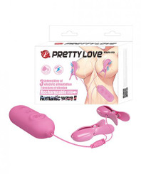 Pretty Love Romantic Wave Ii Estim & Vibrating Nipple Clip - Pink Adult Sex Toys