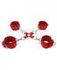 Ouch Leather Hand and Leg Cuffs Red by Shots Toys