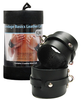 Kinklab leather wrist cuffs - black Sex Toys