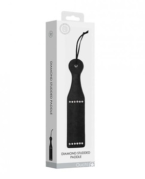 Shots Ouch Diamond Studded Paddle - Black Adult Sex Toy