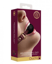 Shots Ouch Halo Breathable Ball Gag - Burgundy by Shots America LLC