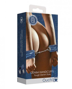Shots Ouch Demin Handcuffs - Blue Adult Sex Toys
