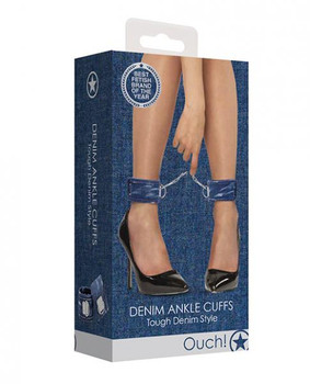 Shots Ouch Denim Ankle Cuffs - Blue Adult Toy