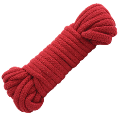 Japanese Style Bondage Rope Cotton Red 32 Feet by Doc Johnson