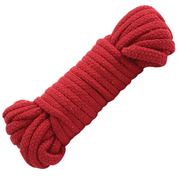 Japanese Style Bondage Rope Cotton Red 32 Feet by Doc Johnson