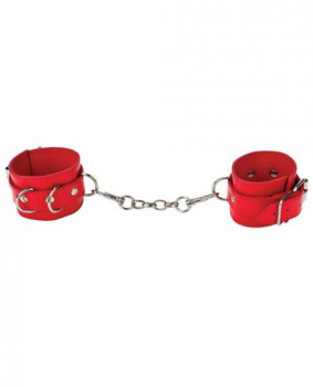 Ouch Leather Cuffs Red Adult Sex Toy