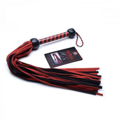 Black And Red Suede Flogger Sex Toys