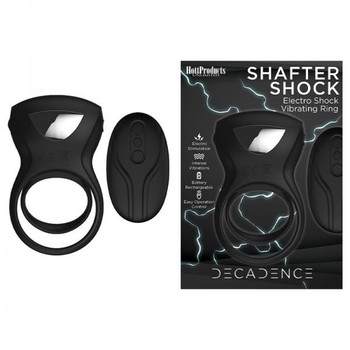 Decadence Shafter Shock E-stim Cock Ring Black Best Sex Toys