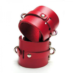 Kinklab Bondage Basics Ankle Cuffs - Red by Stockroom.com