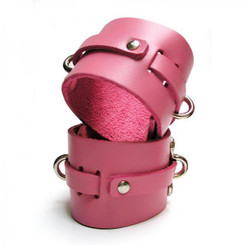 Kinklab Pink Bound Leather Ankle Cuffs Sex Toy