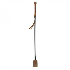 Ouch Pain Unique Italian Leather Riding Crop - Brown Distressed Leat by Shots America LLC