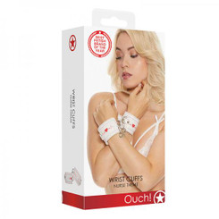 Ouch Wrist Cuffs Nurse Theme White Adult Toys