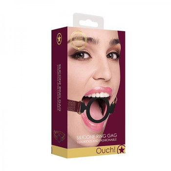 Ouch Halo Silicone Ring Gag Burgundy Best Sex Toy