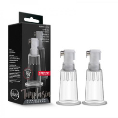 Temptasia - Nipple Pumping Cylinders - Set Of 2 (0.75in Diameter) - Clear Best Adult Toys