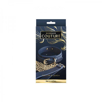 Bondage Couture Collar And Leash Blue by NS Novelties