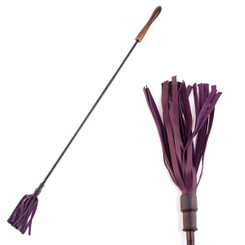 Rouge Riding Crop With Rounded Wooden Handle Purple Sex Toy