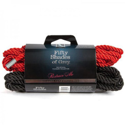 Fifty Shades Of Grey Restrain Me Bondage Rope Twin Pack (1 Red/ 1 Black) by LoveHoney