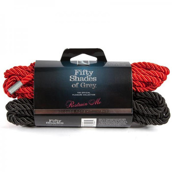 Fifty Shades Of Grey Restrain Me Bondage Rope Twin Pack (1 Red/ 1 Black) by LoveHoney