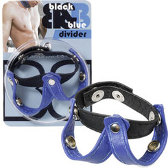 Leather V- Style Divider (black/blue) Best Sex Toys