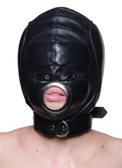 Leather Padded Hood With Mouth Hole Medium/Large by XR Brands