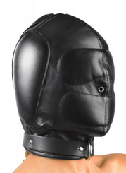 Padded Leather Hood Medium/Large Black