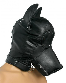 Ultimate Leather Dog Hood Black Adult Toys