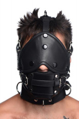 Leather Head Harness With Removeable Gag by XR Brands