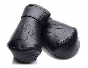 Strict Leather Padded Puppy Mitts Black Adult Toy