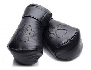 Strict Leather Padded Puppy Mitts Black by XR Brands