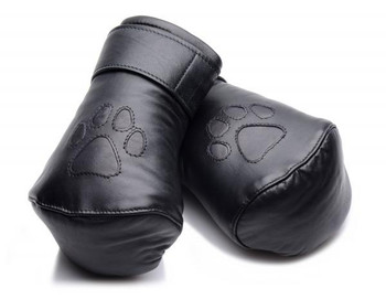 Strict Leather Padded Puppy Mitts Black by XR Brands