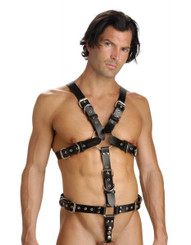 Strict Leather Body Harness With Erection Ring XL by XR Brands