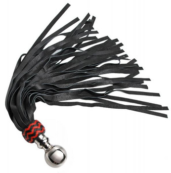 Deluxe Ball Handle Leather Flogger by XR Brands