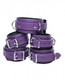 Purple 5 Piece Locking Leather Bondage Set by XR Brands - view 3