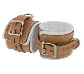 Leather Padded Hospital Style Restraints Brown Ankle by XR Brands