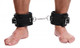 XR Brands Leather Padded Premium Locking Ankle Restraints Black - Product SKU CNVXR-VF230-ANKLE
