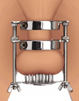 Stainless Steel Spiked CBT Testicle Stretcher And Crusher by XR Brands