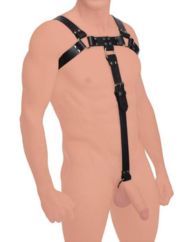 English Bull Dog Harness With Cock Strap Black Sex Toys