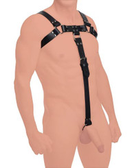 English Bull Dog Harness With Erection Strap Black by XR Brands
