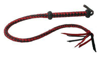 Premium Red And Black Leather Whip Best Sex Toy