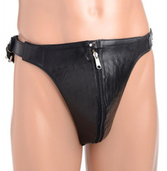 Spiked Leather Confinement Jock Strap Black by XR Brands
