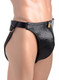Spiked Leather Confinement Jock Strap Black by XR Brands - view 4