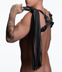 Leather Flogger With Stainless Steel Handle by XR Brands