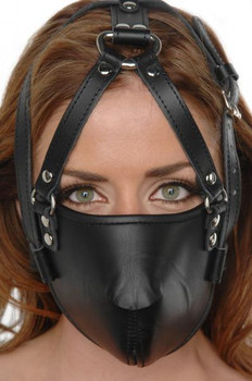 Strict Leather Face Harness Black by XR Brands