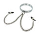 Chrome Slave Collar With Nipple Clamps S/M by XR Brands - view 4